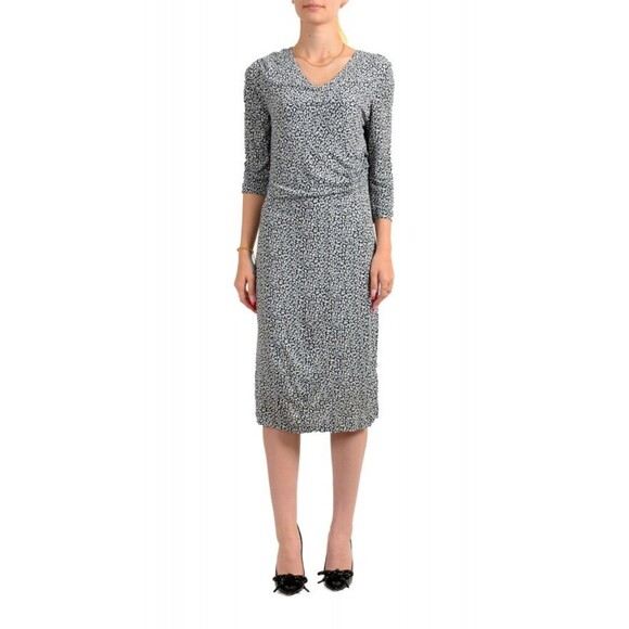 BOSS Women's Epona Printed Jersey Dress in Midnight Fantasy Size M - Picture 7 of 14